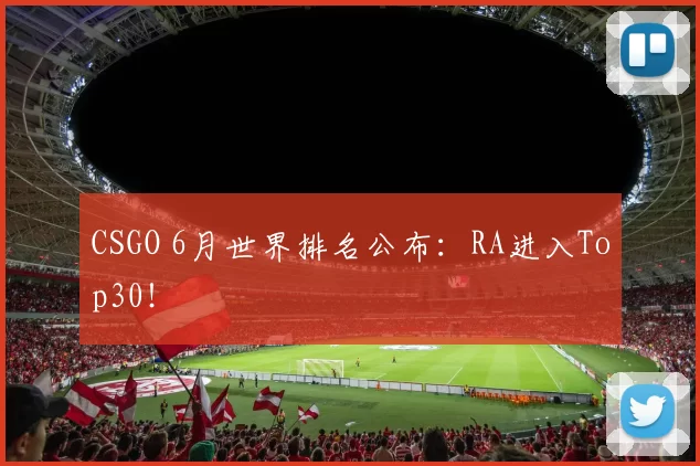 CSGO 6月世界排名公布：RA进入Top30！